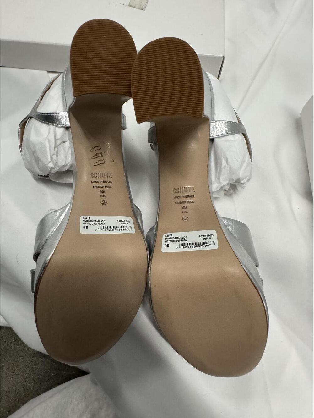 Schutz Silver Platform High Heel Sandals - Picture 5 of 5